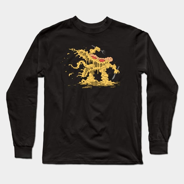 Monster Pizza Color Long Sleeve T-Shirt by JimBryson